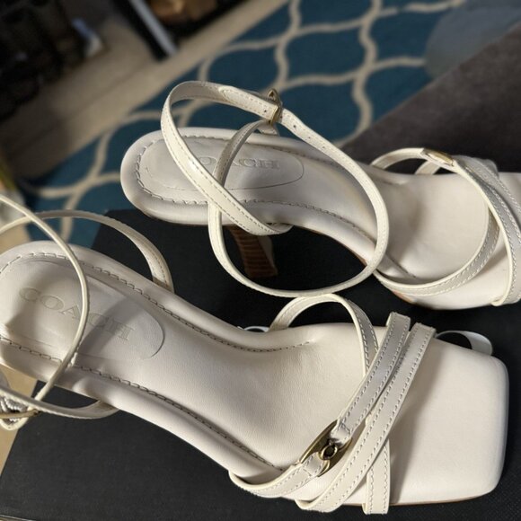 Coach Kelsey Leather Sandals White - Picture 2 of 6